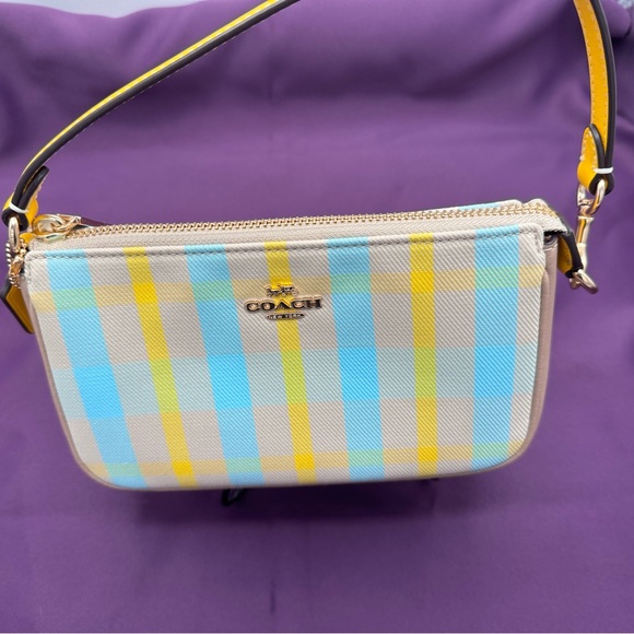 Coach Plaid Nolita - Blue and Yellow - Picture 1 of 4